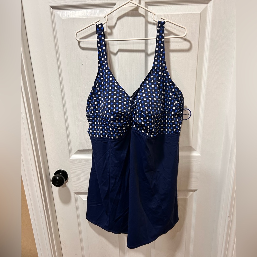 Polka Dot Navy One Piece Swimsuit